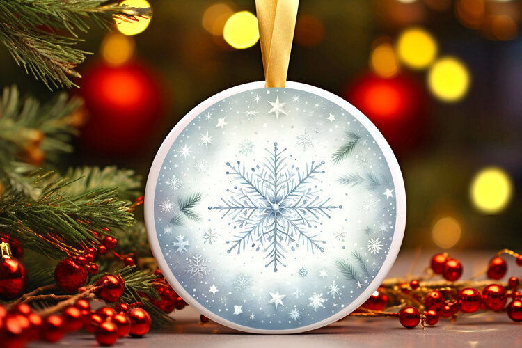 Round Christmass Ornament Sublimation|Clipart example image 1