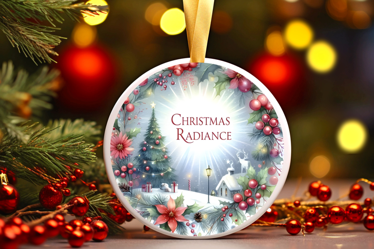 Round Christmass Ornament Sublimation|Clipart