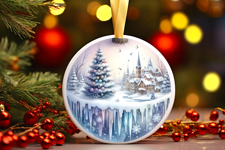 Round Christmass Ornament Sublimation|Clipart