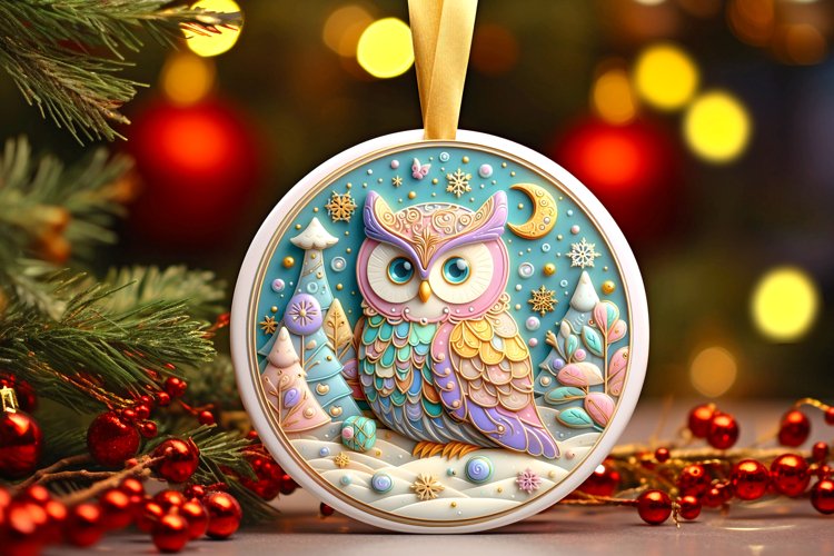 Round Christmas Ornament Sublimation|Clipart