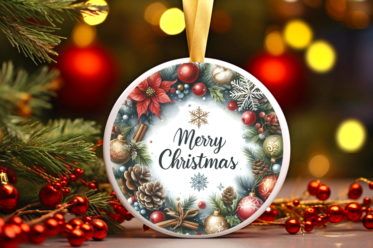 Round Christmass Ornament Sublimation|Clipart