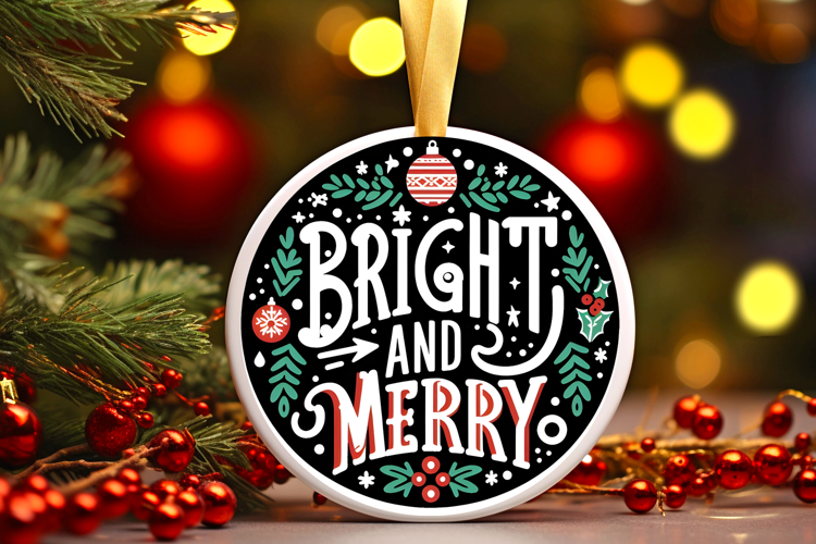 Round Christmass Ornament Sublimation|Clipart