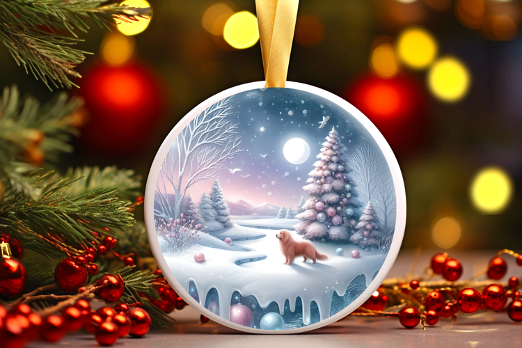 Round Christmass Ornament Sublimation|Clipart