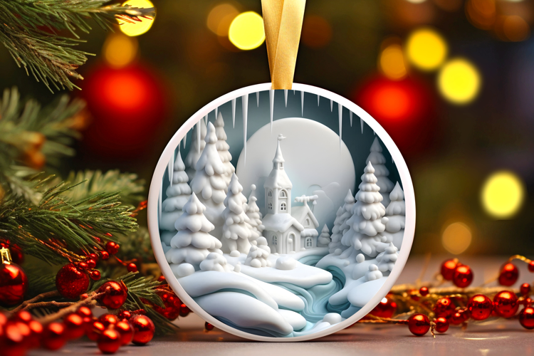 Round Christmass Ornament Sublimation|Clipart