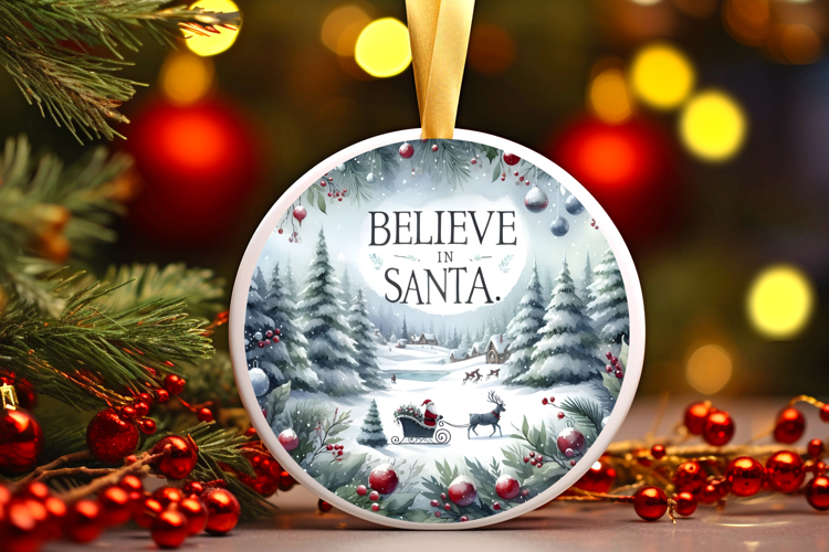 Round Christmass Ornament Sublimation|Clipart