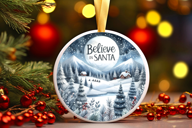 Round Christmass Ornament Sublimation|Clipart