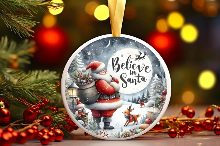 Watercolor Winter Scene Ornament