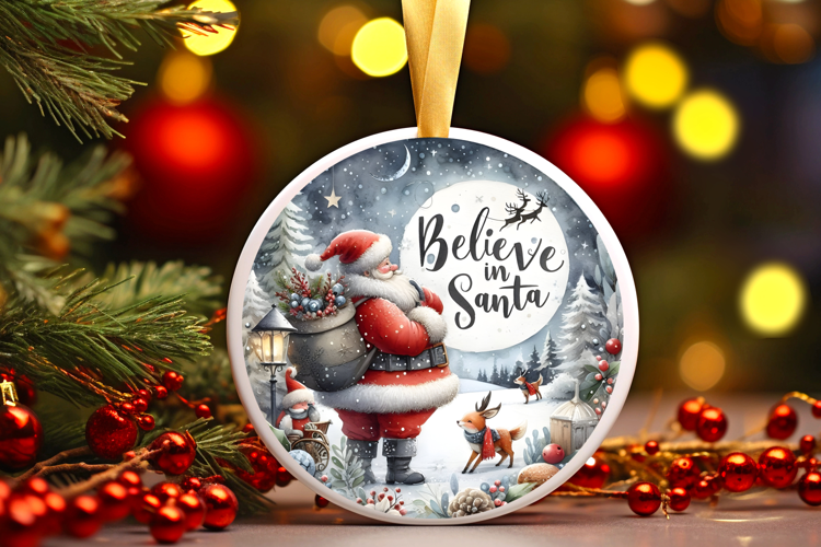 Round Christmass Ornament Sublimation|Clipart