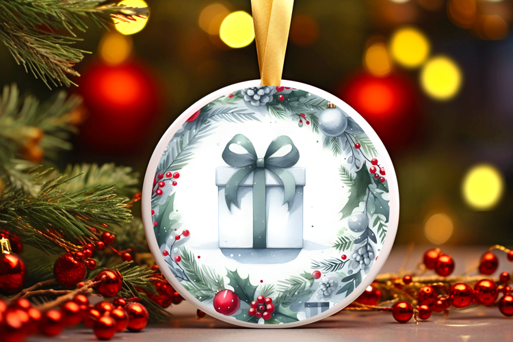 Round Christmass Ornament Sublimation|Clipart