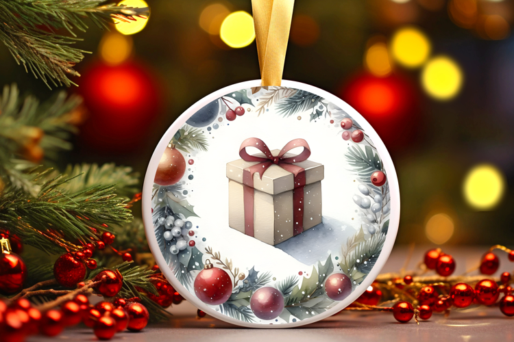 Round Christmass Ornament Sublimation|Clipart