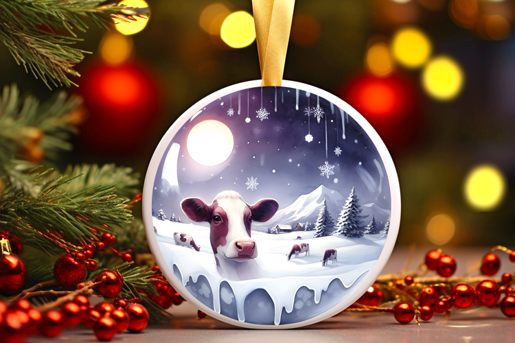 Round Christmass Ornament Sublimation|Clipart