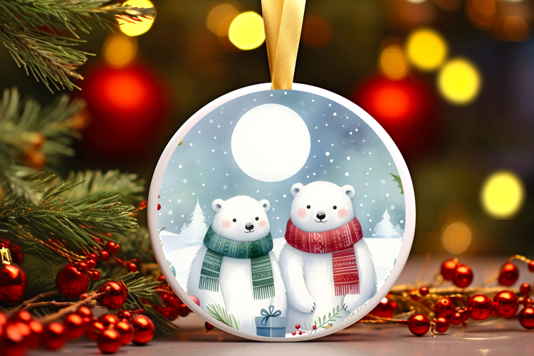 Round Christmass Ornament Sublimation|Clipart