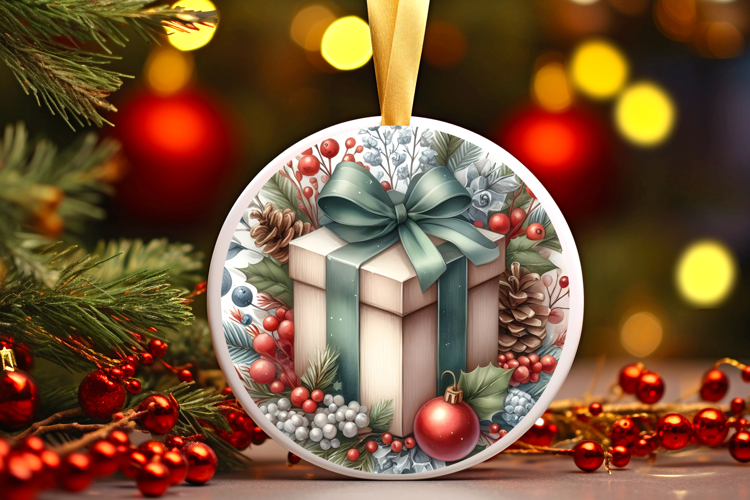 Round Christmass Ornament Sublimation|Clipart