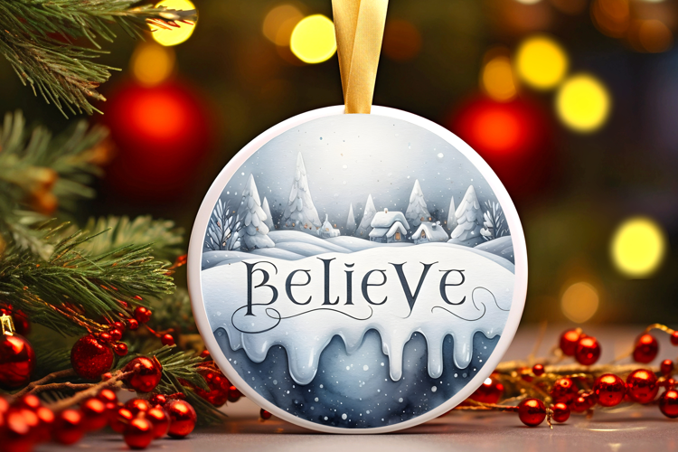 Round Christmass Ornament Sublimation|Clipart