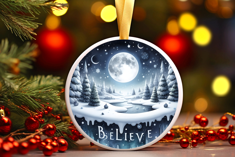 Round Christmass Ornament Sublimation|Clipart