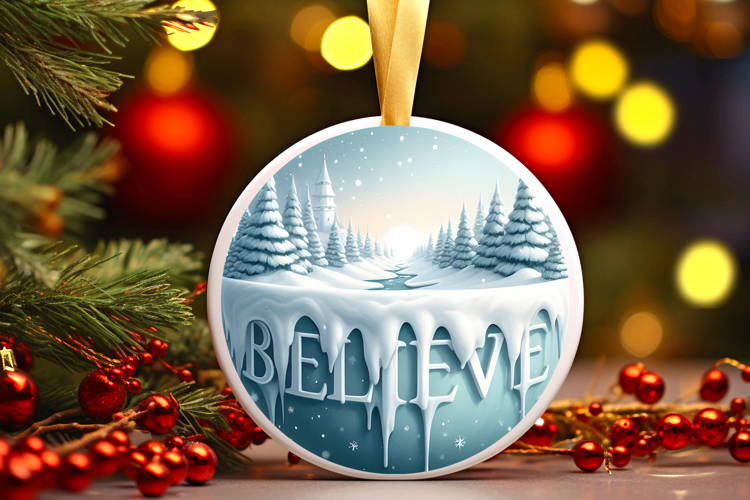 Round Christmass Ornament Sublimation|Clipart