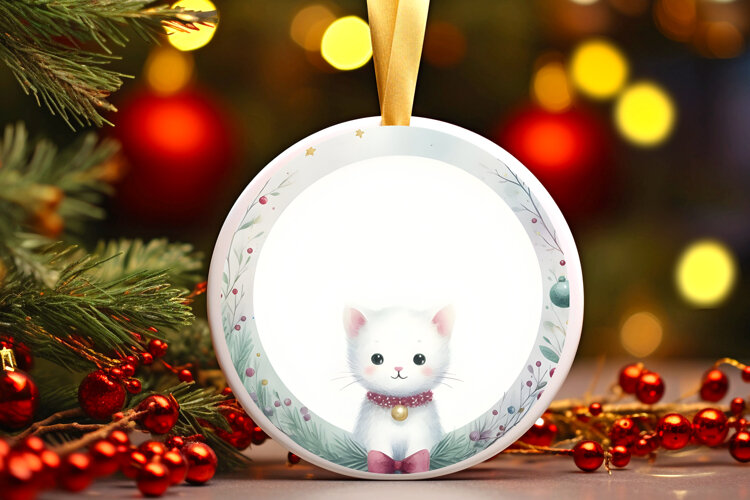 Round Christmass Ornament Sublimation|Clipart example image 1