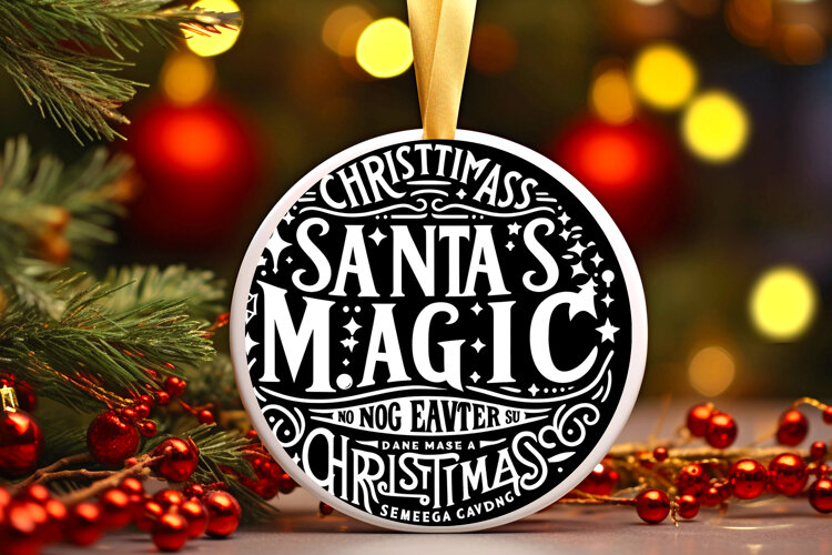 Round Christmass Ornament Sublimation|Clipart example image 1