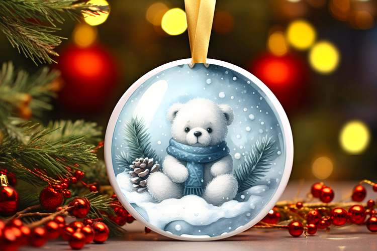 Round Christmass Ornament Sublimation|Clipart