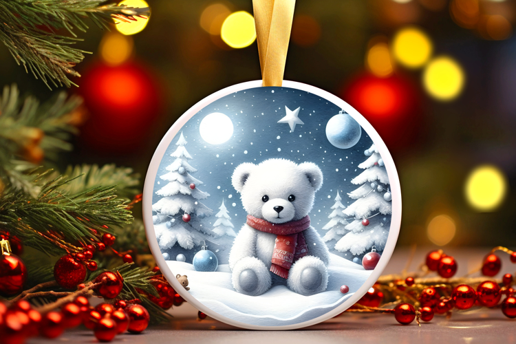 Round Christmass Ornament Sublimation|Clipart