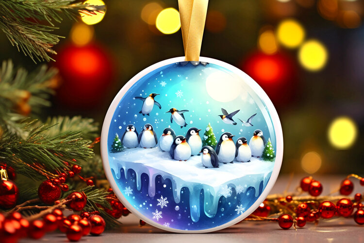 Round Christmass Ornament Sublimation|Clipart example image 1