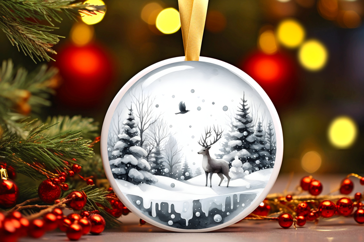 Round Christmass Ornament Sublimation|Clipart