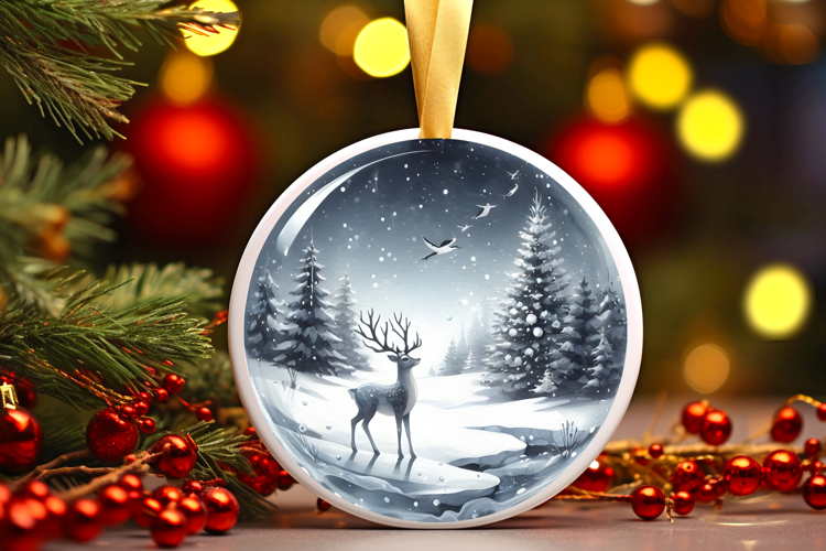 Round Christmass Ornament Sublimation|Clipart