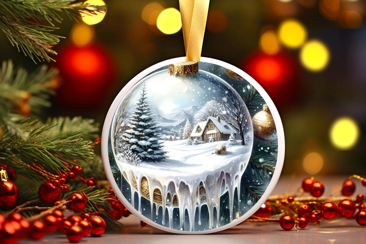 Round Christmass Ornament Sublimation|Clipart