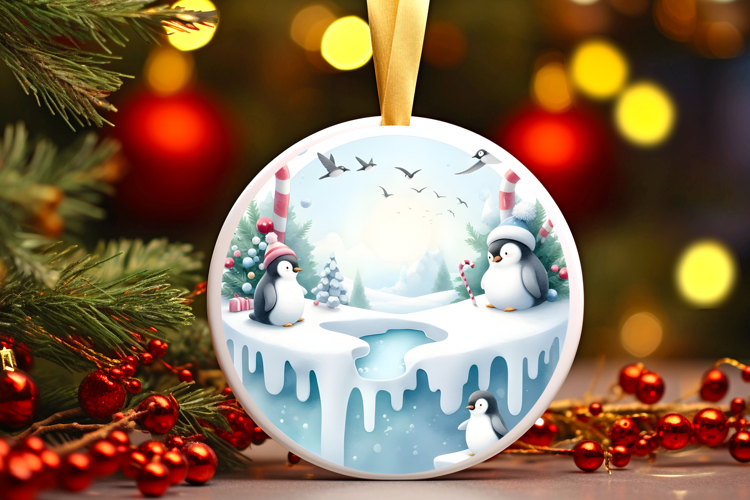 Round Christmass Ornament Sublimation|Clipart