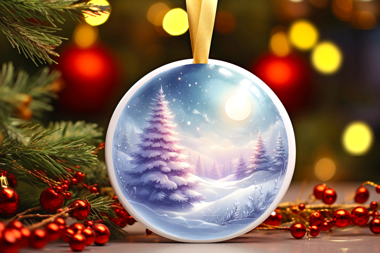 Round Christmass Ornament Sublimation|Clipart