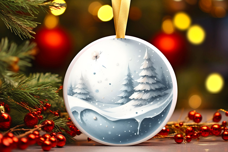 Round Christmass Ornament Sublimation|Clipart