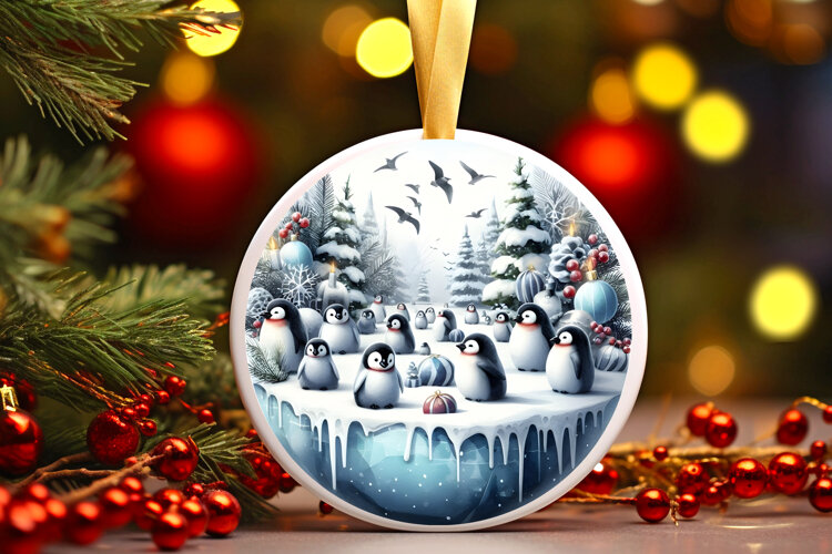 Round Christmass Ornament Sublimation|Clipart example image 1