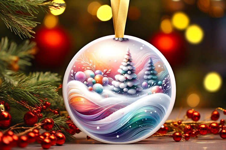 Round Christmass Ornament Sublimation|Clipart