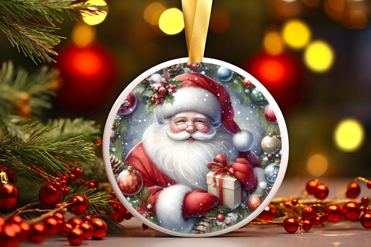 Round Christmass Ornament Sublimation|Clipart