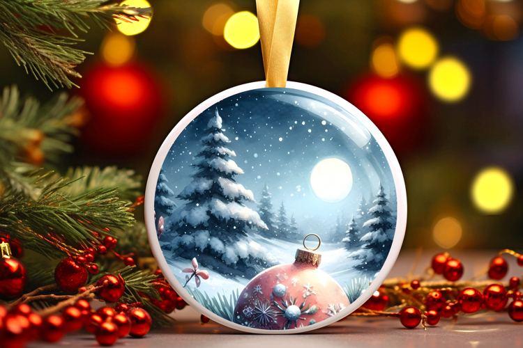 Round Christmass Ornament Sublimation|Clipart