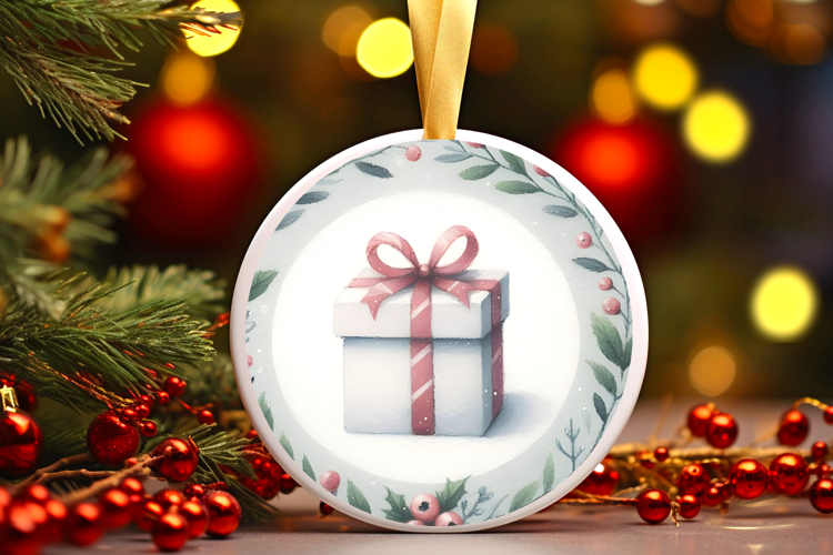 Round Christmass Ornament Sublimation|Clipart