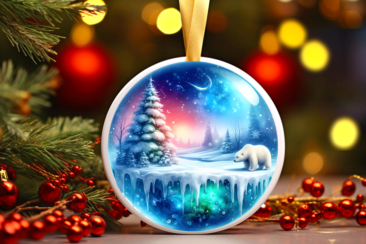 Round Christmass Ornament Sublimation|Clipart