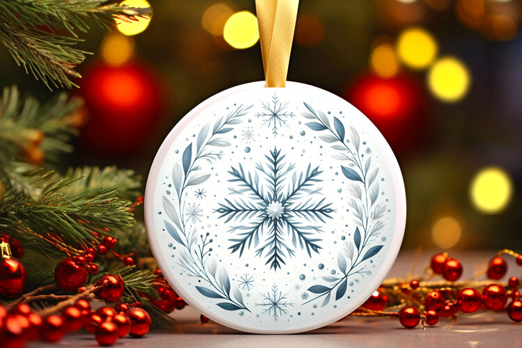 Round Christmass Ornament Sublimation|Clipart example image 1