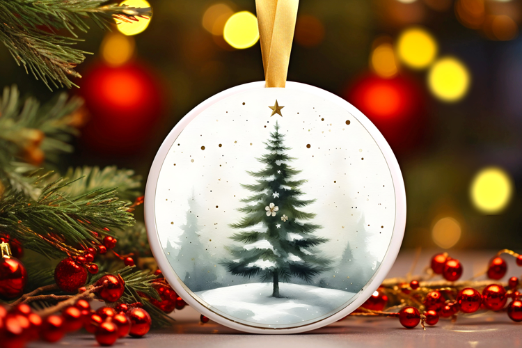 Round Christmass Ornament Sublimation|Clipart