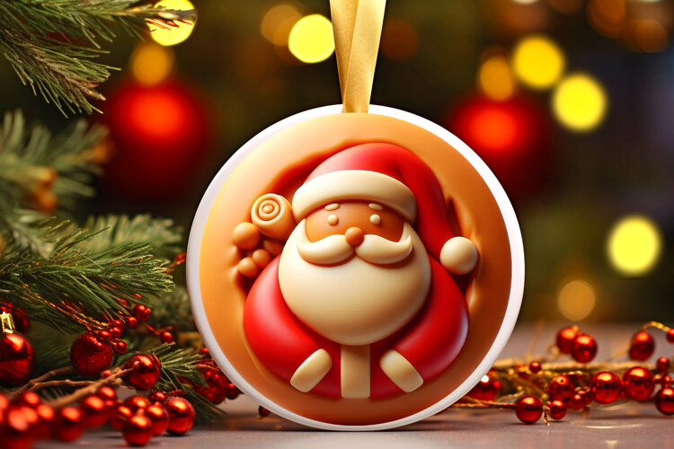 Round Christmass Ornament Sublimation|Clipart example image 1
