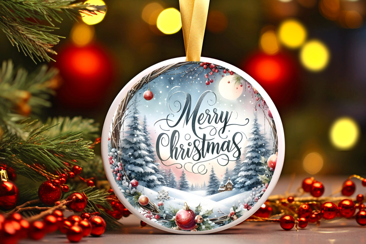 Round Christmass Ornament Sublimation|Clipart