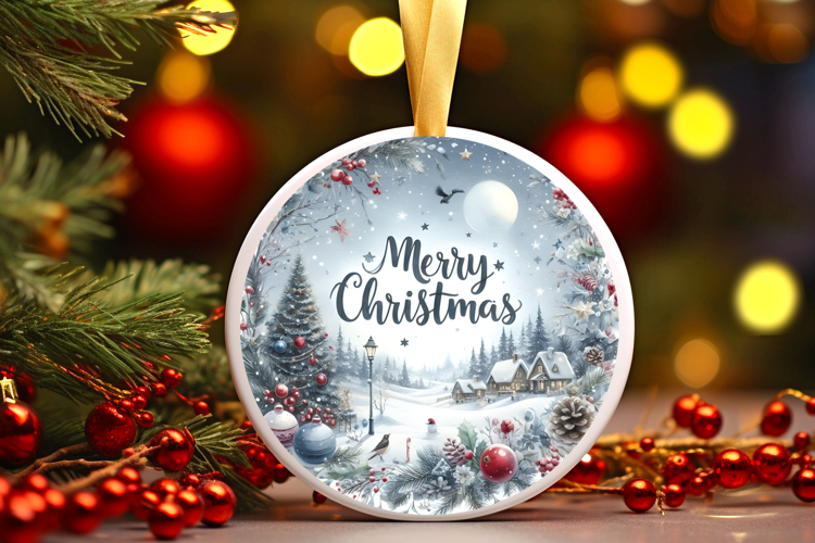 Round Christmass Ornament Sublimation|Clipart