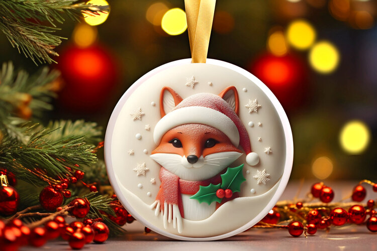 Round Christmass Ornament Sublimation|Clipart example image 1