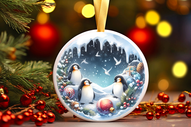 Round Christmass Ornament Sublimation|Clipart