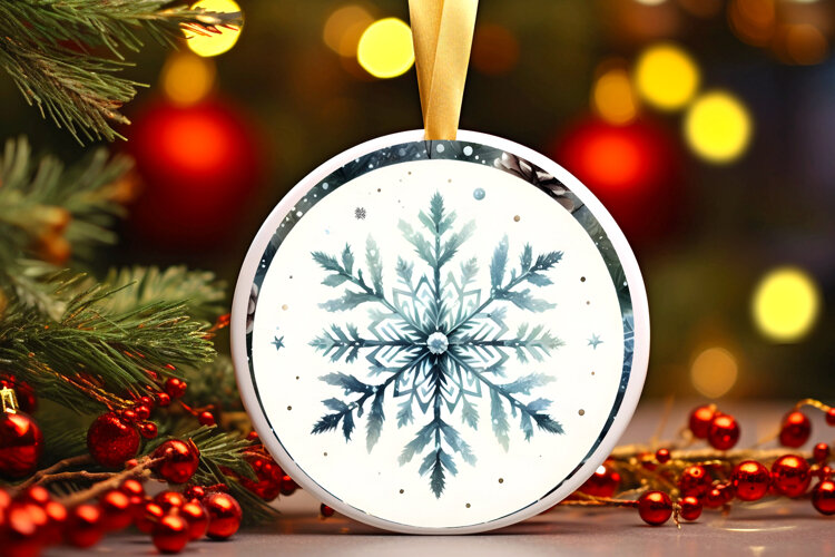 Round Christmass Ornament Sublimation|Clipart example image 1