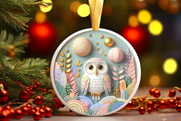 Round Christmas Ornament Sublimation|Clipart
