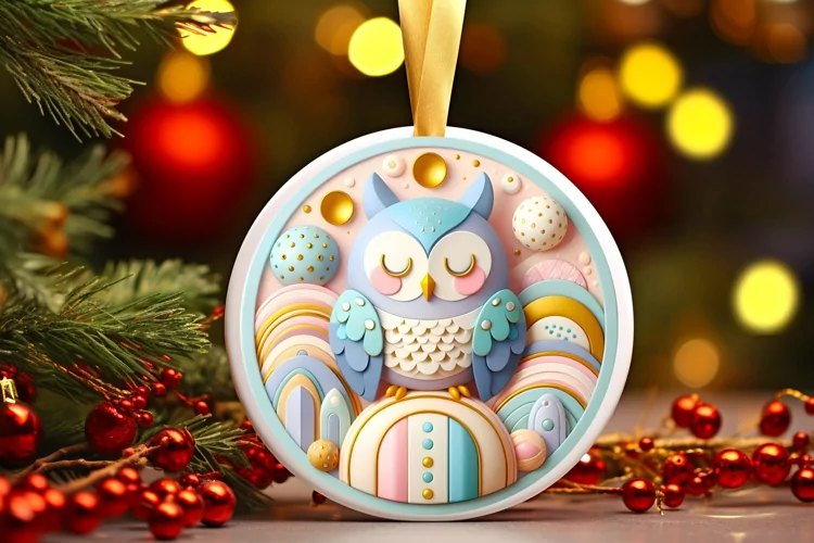 Round Christmas Ornament Sublimation|Clipart