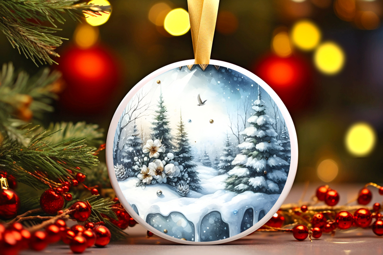 Round Christmass Ornament Sublimation|Clipart