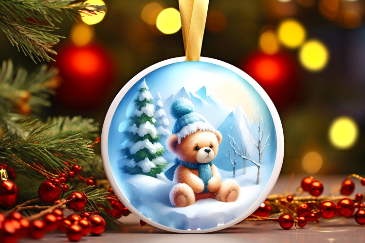 Round Christmass Ornament Sublimation|Clipart
