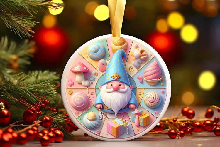 Round Christmas Ornament Sublimation|Clipart